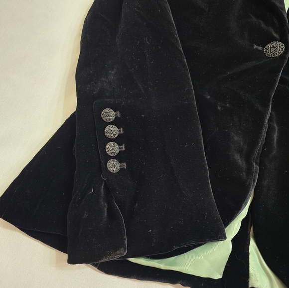H&M Velvet silk blend blazer jacket party size 4 - Picture 2 of 9